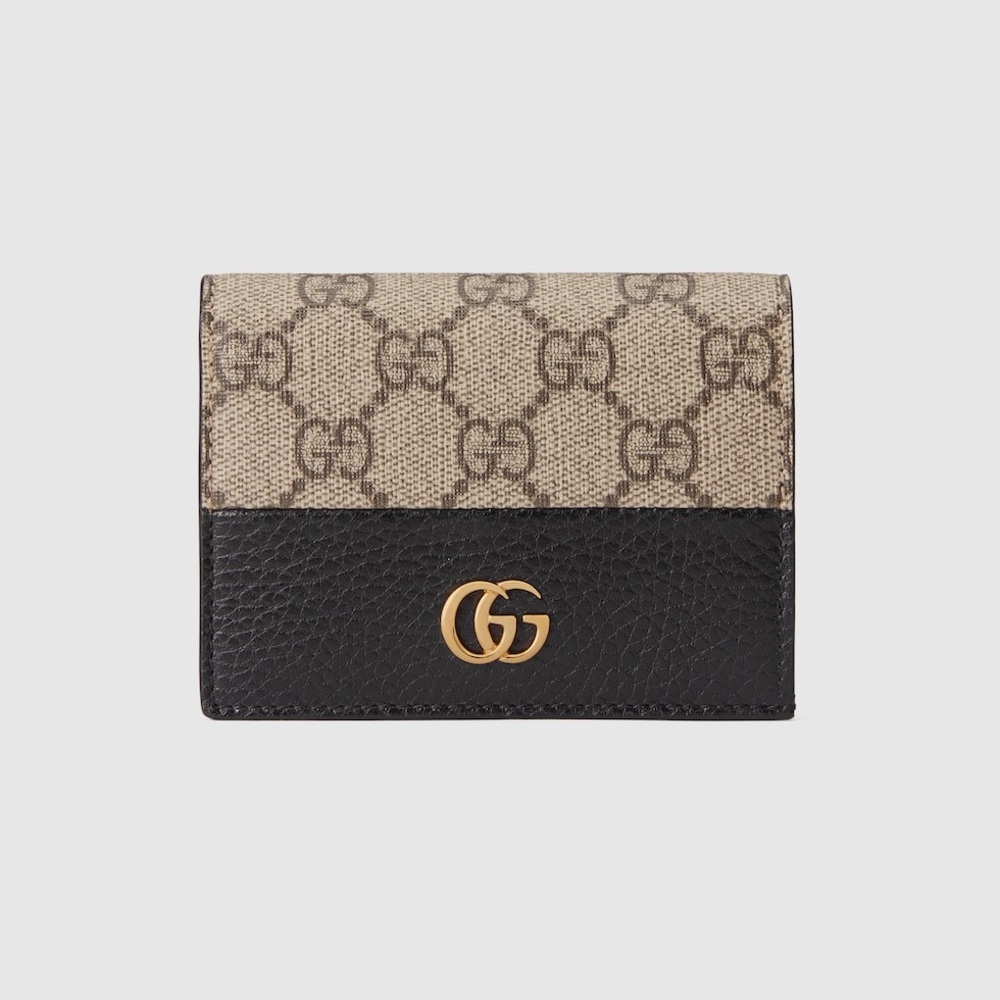 AUTHENTIC Gucci GG MARMONT BI-COLOR CARD CASE WALLET